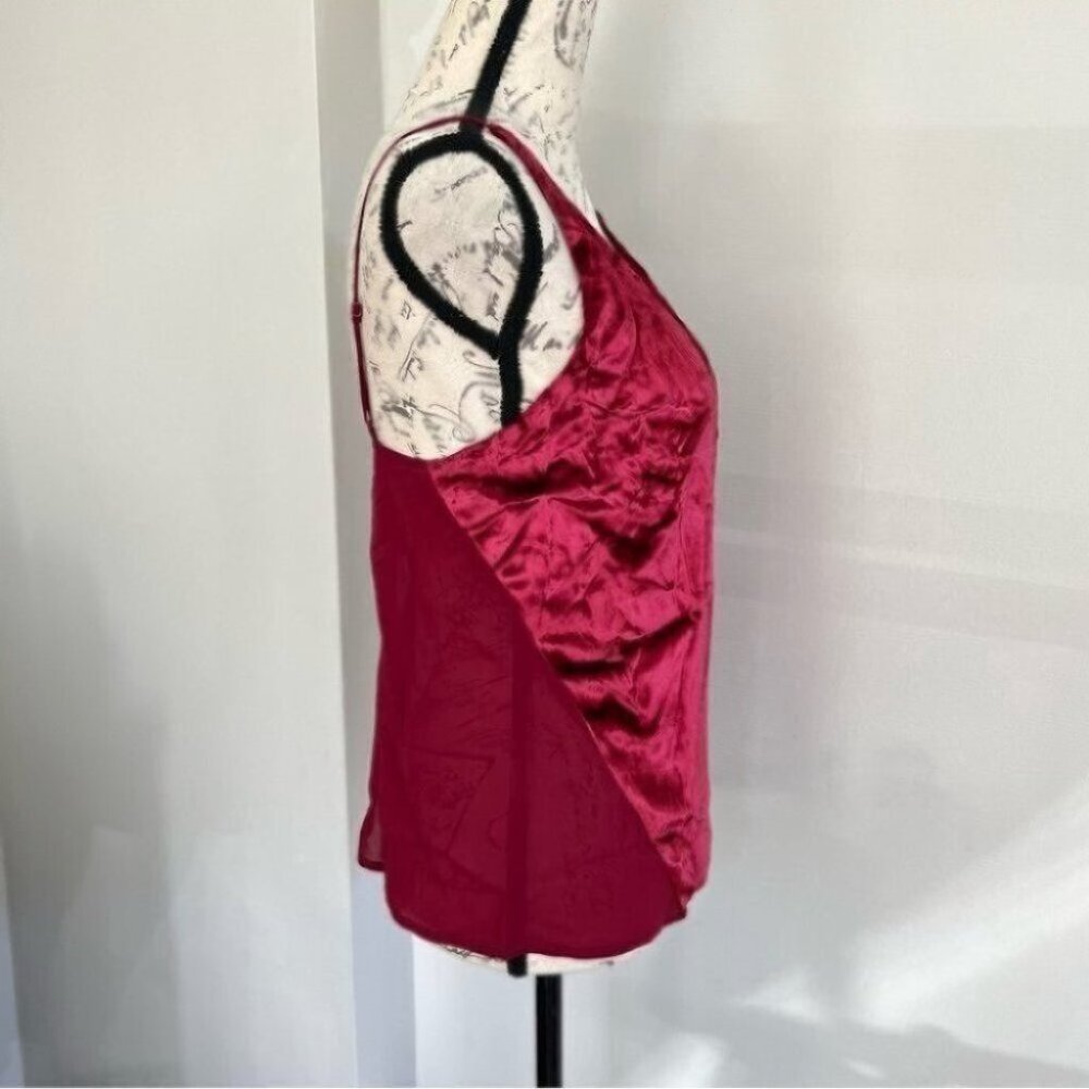 J Brand Lucy Red Velvet and Silk Cami Tank Top New - Picture 3 of 7